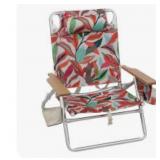 Beach chair wooden armrest floral