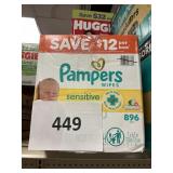 Pampers sensitive 896 wipes