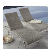 2-pk Padded wicker chaise