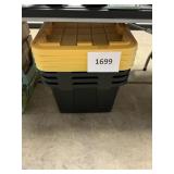 4-ct Black totes w/ yellow lids 20inx30in