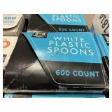 White plastic spoons 600 ct