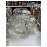 Glass pumpkin bowl