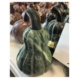 Threshold marble pumpkin bookend-door stop 8in H