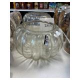 Glass pumpkin bowl