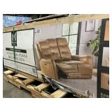 Cooper Coll leather dual power recliner sofa