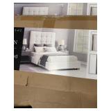 Abbyson Cape Cod Queen fabric tufted bed 2 box
