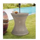 22in Aged white Bistro umbrella table