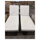 2-Metal chaise lounges w/ cushions