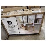 Faux leather counter stool latte