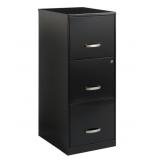 3 Drawer black metal file cabinet