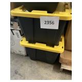 2 ct Black & yellow totes & lids 22inWx38inL