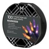 LED dual color mini lights 100ct purple-orange