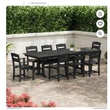 Polywood black dininig set outdoor