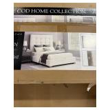 Abbyson Cape Cod Queen fabric tufted bed 2 box