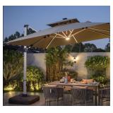 10ftx10ft Cantilever umbrella w/ hub light