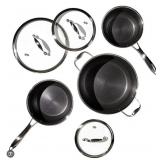 Hexclad 3 pans w/ 2 lids-USED?