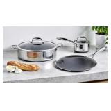 Hexclad pan set 3 pans -3 lids