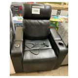 Theater power recliner- black- USED- damaged