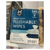 Flushable wipes 540 ct