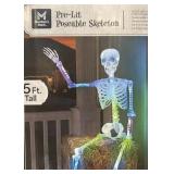 Pre-lit 5ft poseable skeleton -white