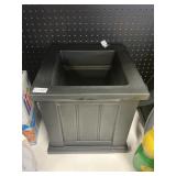 Square black planter