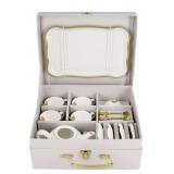 15-pc Porcelain tea set -white