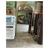 Gold framed arched top mirror 3ftWx6ftH