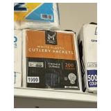 White plastic cutlery packets 200ct