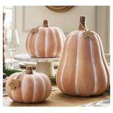 Set of 3 pumpkins terra cotta pumpkins