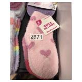 2 pair girls cozy socks size 10.5-4
