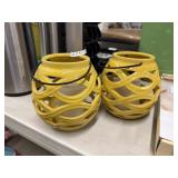 Yellow candle holders 2ct