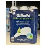 Gillette sensitive shave gel 3 cans