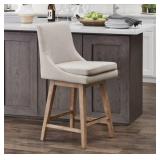 Amelia Coll swivel counter stool 26in linen