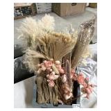 Bin burlap ribbon- flowers lot