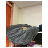 Large gray cozy round pet bed