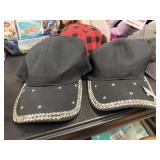 2- Black rhinestone hats