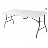 6ft Blow mold table folding in half white