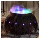 Pre-lit 17in bubbling witch cauldron