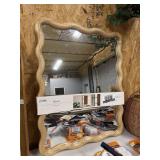 Threshold wood finsh wall mirror 24inx30in
