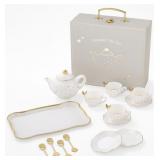 15pc Porcelain tea set white