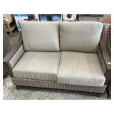 Outdoor wicker glider loveseat