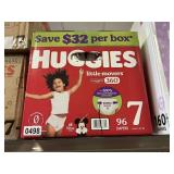 Huggies 96 diapers size 7