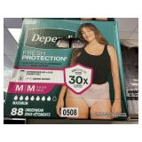 Depend womens underwear M 88 ct