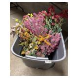 gray tote & lid - floral decor lot