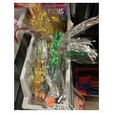 Bin lot of streamer bals & cards prizes