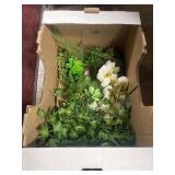 Misc box lot faux plants vines & flowers