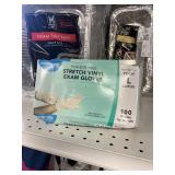 Stretch vinyl exam gloves L 100 ct