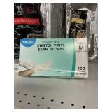 Stretch vinyl exam gloves Med 100 ct