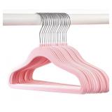 30-pk HD kids velvet hangers pink