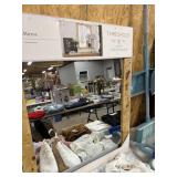Threshold burl wood veneer wall mirror 24inx30in